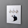 Robinetterie thermostatique système push, 3 fonctions chrome