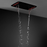Douche Ciel de pluie noir mat led, massant, 710 x 430 mm Blast