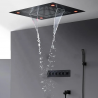Ciel de pluie led, composition de douche noir mat City Music Bluetooth massant