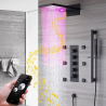 Composition de douche murale thermostatique bluetooth, noir mat, Vasil