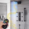 Composition de douche murale thermostatique bluetooth, noir mat, Vasil