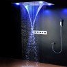 Ciel de pluie led, composition de douche Tiro chrome 800x600 mm