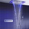 Ciel de pluie led RGB 710x430 mm, composition de douche thermostatique, Orius