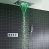 Ciel de pluie LED chromé 500 × 360 mm – Douche encastrée thermostatique Torix