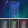 Ciel de douche pluie noir mat 500x360 mm, led, thermostatique Kinyo