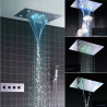 Ciel de pluie LED chromé 500 × 360 mm – Douche encastrée thermostatique Torix