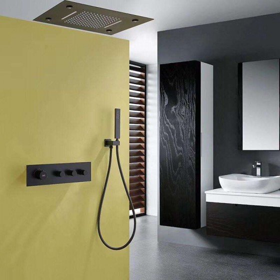 Ciel de pluie led noir mat, Julius