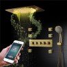 Ciel de pluie doré led Bluetooth, composition de douche massant, Torus