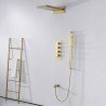 Douche pluie murale dorée, thermostatique, Eops