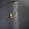 Douche pluie murale dorée 250x250 mm, Alcor