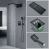 Douche pluie murale noire mat, thermostatique, Titan