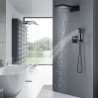 Douche pluie murale noire mat, thermostatique, Titan