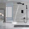 Douche pluie murale noire mat, thermostatique, Eres