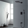Douche pluie murale noire mat, thermostatique, Eres
